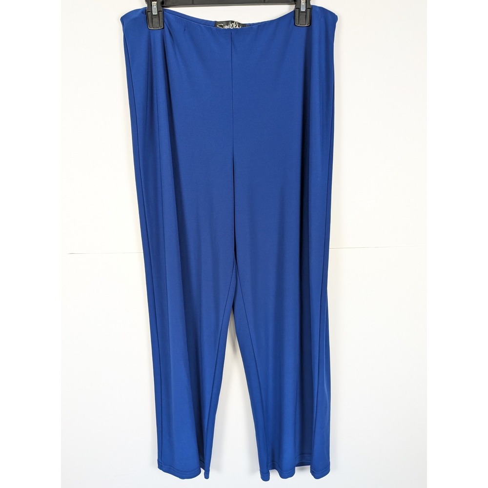 NEW Sympli Wide Pant Royal Blue Jersey Trousers Size 14 Stretch